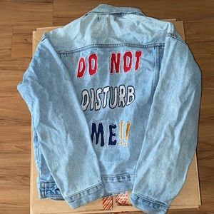 Oversized light denim jean jacket